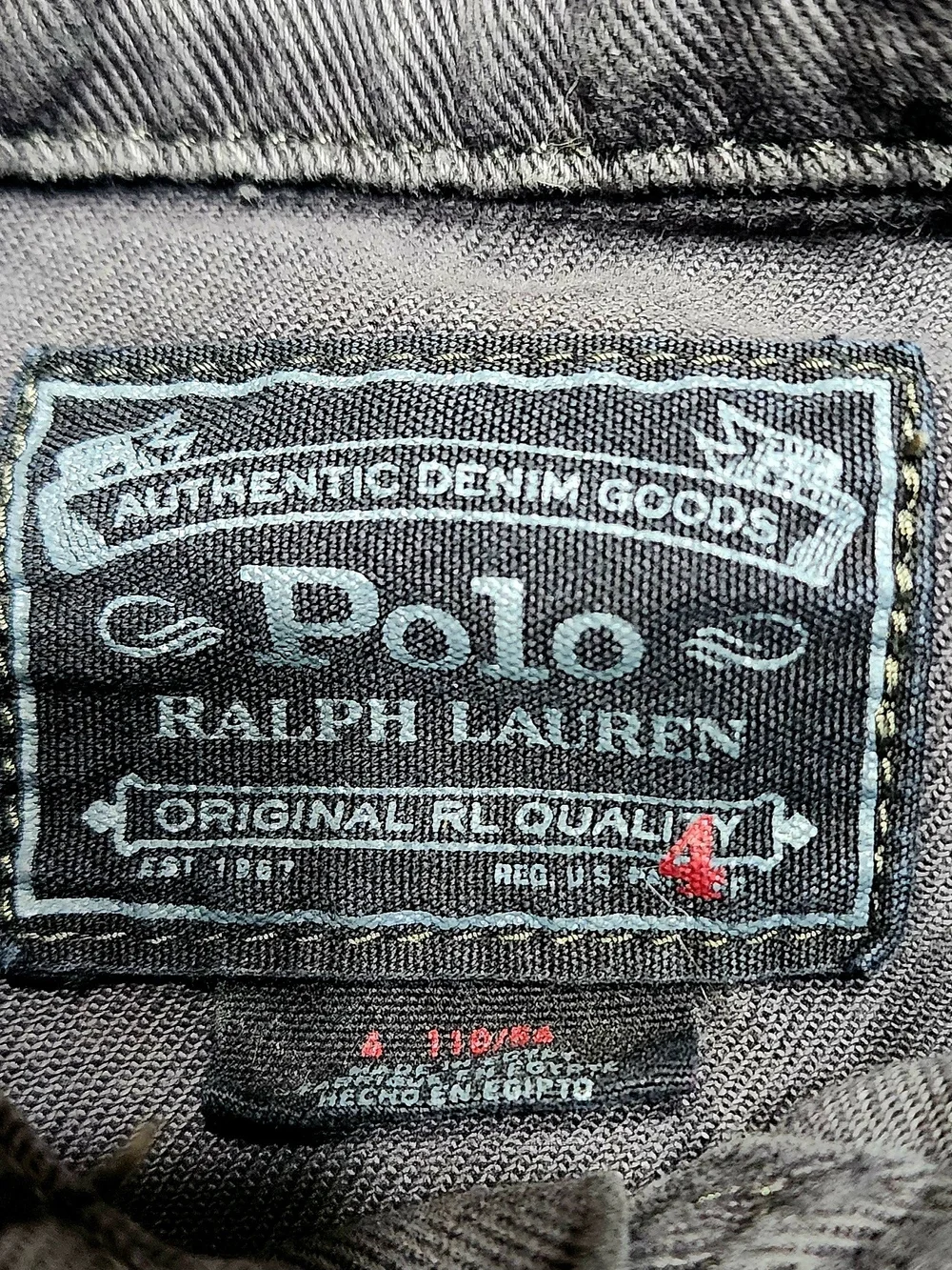 Ralph Lauren Polo Charcoal Denim Jacket with Tonal American Flag